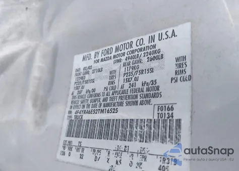 2002 Mazda B4000 Ds from USA, damaged, VIN 4F4YR46E52TM16525